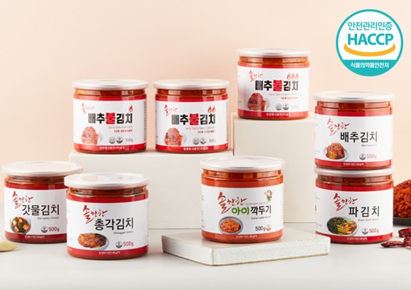 솔찬한 페트캔김치 500g(배추김치 외17종), 김치, 맛있는김치